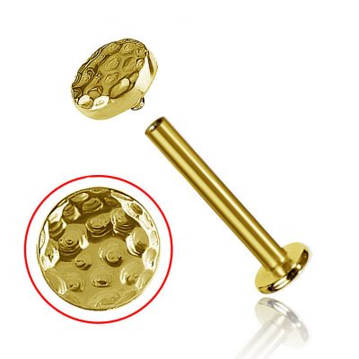 GOLD PIERCING WITH HAMMERED DISC