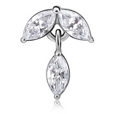 ACCESSOIRE DE PIERCING EN FORME DE FEUILLES DE CRISTAL