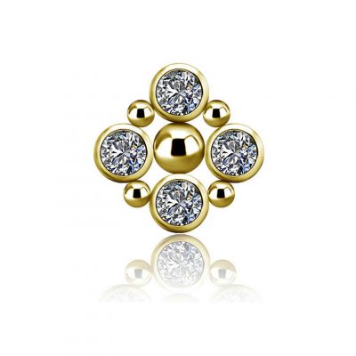 PIERCING ERSATZ MIT 4 PREMIUM ZIRKONIA