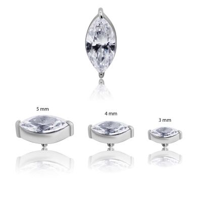 RICAMBIO PIERCING CON CRISTALLO MARQUISE