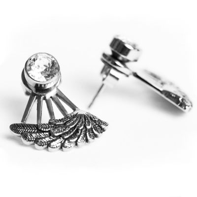 EARRINGS WITH CRYSTALS AND WINGS
