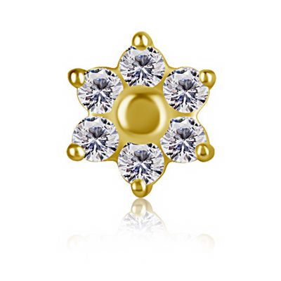 JOYA PARA NARIZ EN ORO CON FLOR EN CRISTALES
