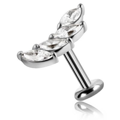 LABRET THREADLESS AVEC AILE EN CRISTAL
