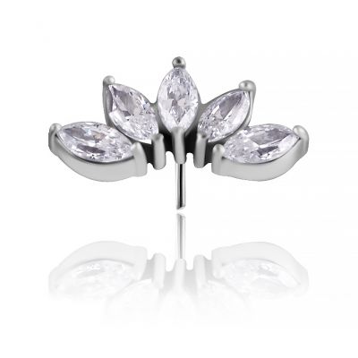 RICAMBIO PIERCING SENZA FILETTATURA A FORMA DI FIOR DI LOTO