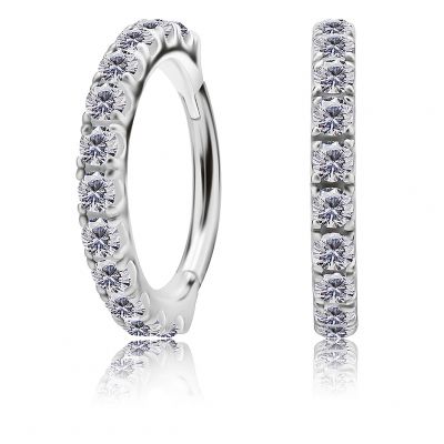 CLICKER EARRING WITH CUBIC ZIRCONIA