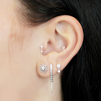 LABRET CON CRISTALLO PENDENTE