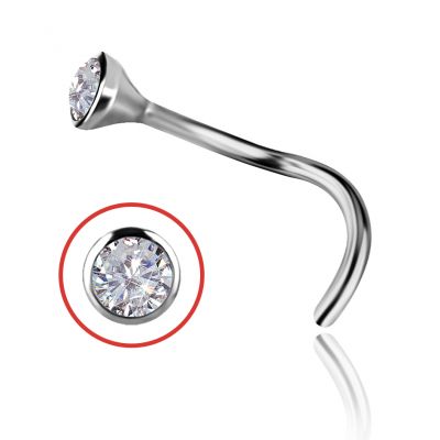 PLATINUM NOSE JEWELRY WITH DIAMOND