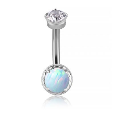 ROOK PIERCING WITH OPAL