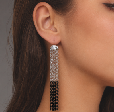 PENDIENTES COLGANTES BLANCOS Y NEGROS