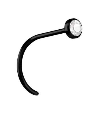 PIERCING NARIZ EN ACERO NEGRO CON CRISTAL