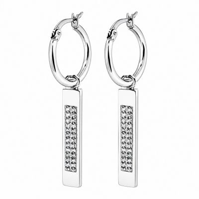 PENDIENTES DE ARO CON BARRAS DE CRISTAL