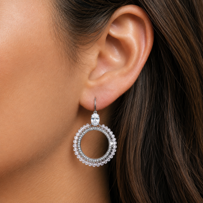 PENDIENTES DE ARO CON CRISTALES