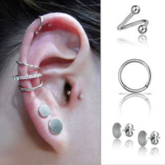 PIERCING SPIRALE IN TITANIO CON SFERE
