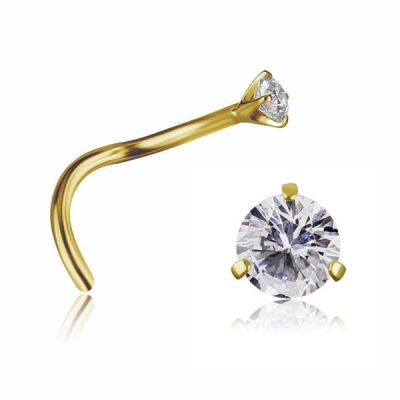 PIERCING DA NASO PLACCATO ORO CON CUBIC ZIRCONIA 