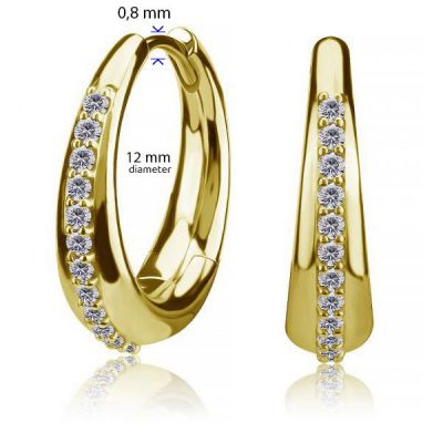 BOUCLES D’OREILLES PLAQUÉ OR AVEC FILE DE CRISTAUX