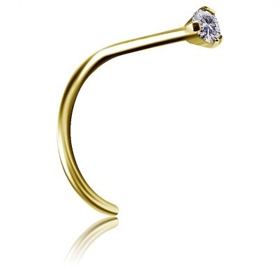 GOLD-PLATED NOSE JEWEL WITH CRYSTAL