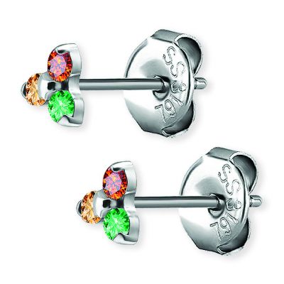 ARETES CON 3 HOJAS EN PREMIUM ZIRCONIA
