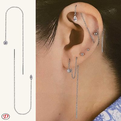 ORECCHINO CON CATENA E BRILLANTE