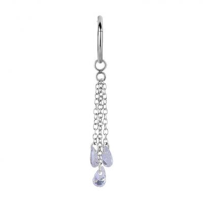 ORECCHINO E CHARM CON CATENE E CRISTALLI DI ZIRCONIA