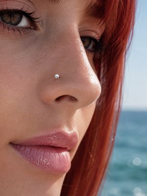 PIERCING NASAL DE ORO BLANCO MACIZO CON DIAMANTE LAB