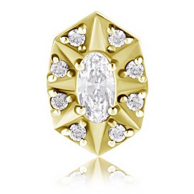 GOLDEN PIERCING WITH SHIELD AND CRYSTALS