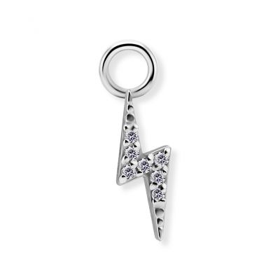 PENDENTE CON FULMINE DI CRISTALLI PER PIERCING A CERCHIO