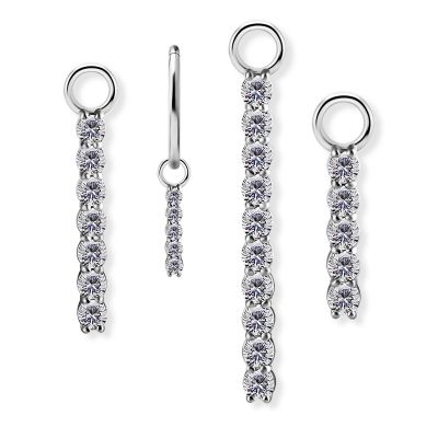 PENDENTE CON FILA DI BRILLANTI PER PIERCING CIRCOLARI
