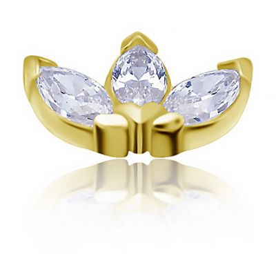 PIERCING DE REMPLACEMENT EN OR AVEC FLEUR DE LOTUS