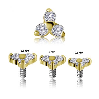 SCHMUCK AUS MASSIVEM GOLD MIT TRINITY AUS DIAMANTEN