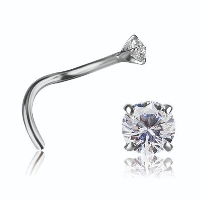 PIERCING DE ORO CON ZIRCONIA CUBICA PARA LA NARIZ