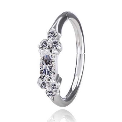 BIJOU CLICKER AVEC ZIRCONIA POUR PIERCING D'OREILLE