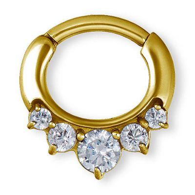 SEPTUM CLICKER DORATO CON CRISTALLI