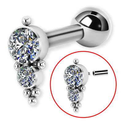 2 CRISTALLI PREMIUM E BARRA CON FILETTO INTERNO