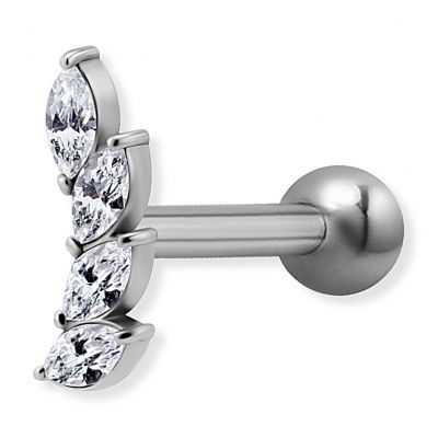 HELIX PIERCING JEWEL WITH CRYSTALS