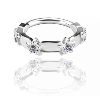 BOUCLE D'OREILLE CLICKER AVEC ÉTOILES POUR PIERCING HÉLIX