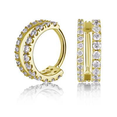 ZWEIREIHIGES KLICKER-SET MIT SCHARNIER IN GOLD-PVD
