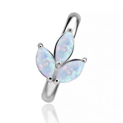 NAVEL PIERCING WITH OPAL LOTUS FLOWER