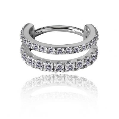 CLICKER-OHRRING MIT KRISTALLEN FÜR PIERCING-CONCH