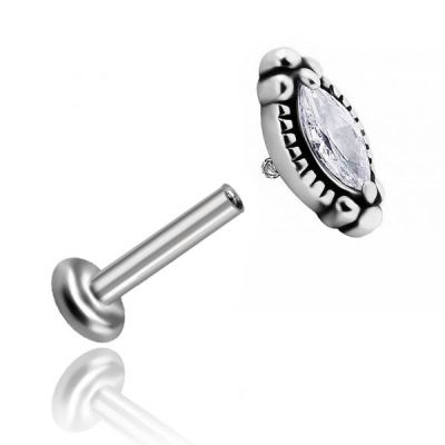 EARRING WITH MARQUISE CRYSTAL FOR TRAGUS PIERCING