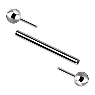 THREADLESS PIERCING BAR WITH TWO BALLS