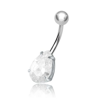 PIERCING PER OMBELICO CON GOCCIA DI CRISTALLO