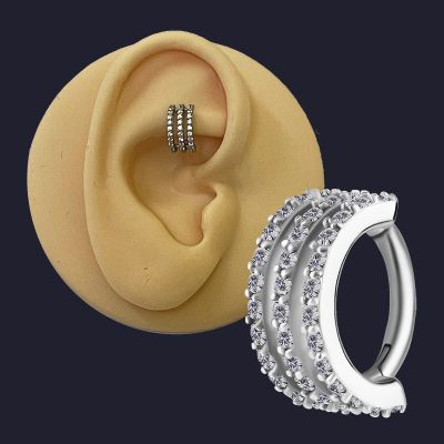 GIOIELLO CLICKER CON TRE FILE DI CRISTALLI