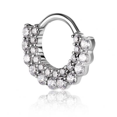 ANELLO CON ARCHI DI ZIRCONIA PER PIERCING AL SEPTUM