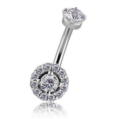 ROOK PIERCING MIT CUBIC ZIRCONIA KRISTALLEN