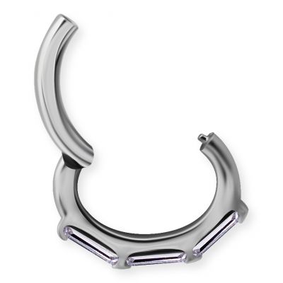 PIERCING EN ACIER POUR LE ROOK AVEC ZIRCON SYNTHÉTIQUE