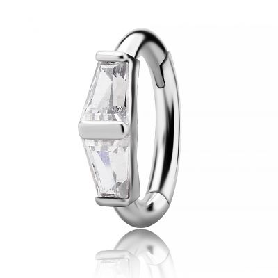 CLICKERPIERCING FÜR ROOK MIT WEIßEM ZIRKONIA