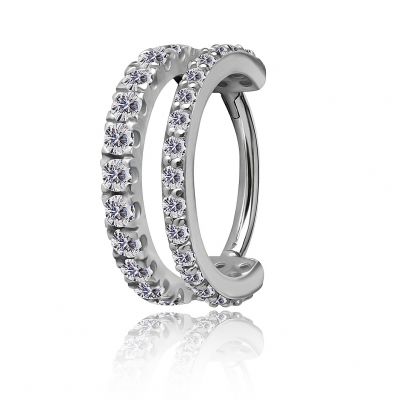 CLICKER-RING MIT KRISTALLEN FÜR SNUG-PIERCING