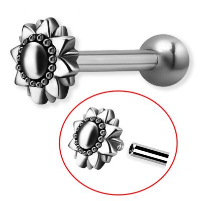 FIORE TRIBALE E BARRA CON FILETTO INTERNO