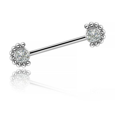 STRAIGHT NIPPLE BAR WITH CRYSTALS
