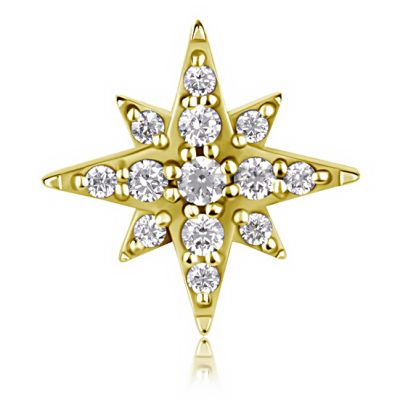 GOLD PLATED STAR-SHAPED PIERCING WITH CRYSTALS